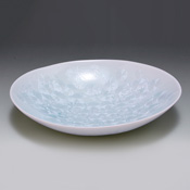 Flower Crystal Oval Bowl (White)