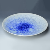 Flower Crystal Shaku Plate (White & Blue)