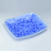 Flower Crystal Rectangular Plate (Blue)