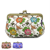 Clasp-Opening Cosmetics Pouch (Medium) (Long-Tailed Fowl & Tree Peony)