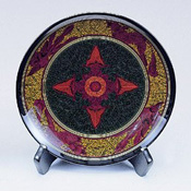Colorful Kinma Sweets Dish, 21cm Circum., Arabesque Pattern