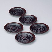 Small Crescent Moon Plates, Zoukoku (5-Piece Set)