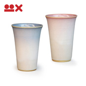 Colorful Paired Cups from Hagi, Cherry Blossom Bud & Dayflower Bud