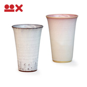 Colorful Paired Cups from Hagi, Cherry Blossom Bud & Silky Cloud