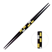 筷子 两剑市松 黑 [25.0cm]