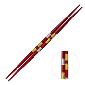 Chopsticks, Two-Sword Checker, Vermillion [25.0cm]