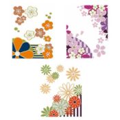 Japanese Flower Stickers: Chrysanthemum, Cherry Blossom, Plum Blossom  (Set of 3)