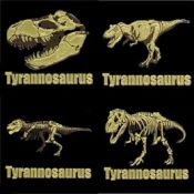 Dinosaur Maki-e Stickers: Tyrannosaurus  (Set of 4)