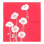 KUROCHIKU Crape Wrapping Cloth – Field Poppy, Red 
