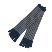 KUROCHIKU Men's Toe Socks - Stripe, Gray