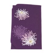 KUROCHIKU Stencil-Dyed Lined Wrapping Cloth - Thread Chrysanthemum