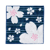 Kurochiku Japanese Pattern Jacquard Handkerchief, Cherry Blossom