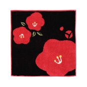 Kurochiku Japanese Pattern Jacquard Handkerchief, Camellia
