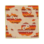 Kurochiku Japanese Pattern Jacquard Handkerchief, Owl