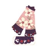 Kurochiku Toe Print 5-Toe Traditional Socks, Ichirinsou