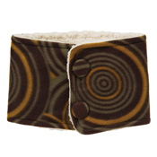 Kurochiku Japanese Pattern Fleece Neck-Warmer, Circles, Brown