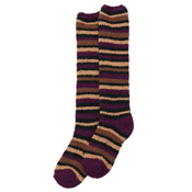 KUROCHIKU 柔軟保暖長型襪套 紫色條紋
