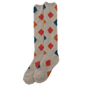 Kurochiku Soft Warm Long Socks, Diamond, Gray