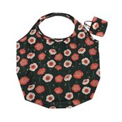 Kurochiku Japanese Pattern Shopping Eco Bag, Field Poppy 