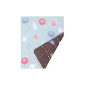 Kurochiku Double-Sided Gauze Handkerchief, Pincushion Flower & Rabbit