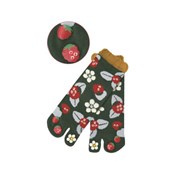 Kurochiku Toe-Print Tabi-Style Culture Socks, Strawberry