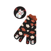 Kurochiku Toe-Print Tabi-Style Culture Socks, Lucky Plum