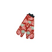黑竹 文化足袋 2指袜 桩花 红色