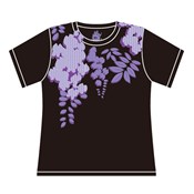 Kurochiku kurofune T-Shirt 2016, Wisteria Silhouette, Black