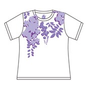 Kurochiku kurofune T-Shirt 2016, Wisteria Silhouette, White