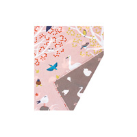 Kurochiku Double-Sided Gauze Handkerchief, Colorful Bird