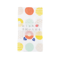 Kurochiku Fashionable Tenugui Hand Towel, Camellia Round Pattern