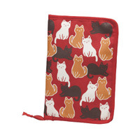 Kurochiku Imadoki Cotton Cloth Multi-Use Case, Cat (Red)