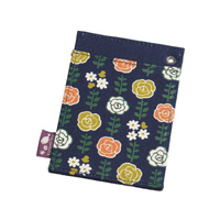 Kurochiku Imadoki Cotton Cloth Pass Case, Rose Komon Pattern 