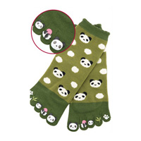 黑竹（Kurochiku） 指頭圖案 5指襪 熊貓
