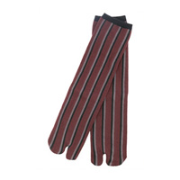 Kurochiku Split-Toe Culture Tabi Socks for Gentlemen, Striped Deep Red
