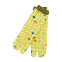 Kurochiku Culture Tabi Socks, Split-Toe, Diamond Komon Pattern 