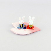 Cherry Blossom Petal & Rabbit Hina Dolls