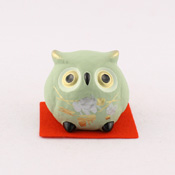 Owl Ceramic Bell　Green