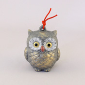 New Owl Ceramic Bell (Grey)