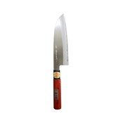 Sakai Genkichi White Steel Sanmaiuchi Santoku Knife, 180mm, Negoro Handle