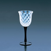 Taisho Roman Edo Glass, Wine Glass, Checkered, Black