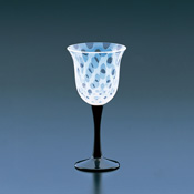 Taisho Roman Edo Glass, Wine Glass, Polka Dot, Black