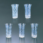 Taisho Roman Edo Glass, Shot Beer Glass, Assortment of 5