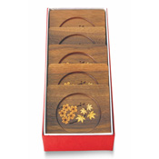 Wood Inlay Teacup Coaster Set from Iwate Prefecture