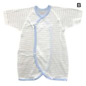Circular-Rib Knit Double-Stripe Pattern Romper Underclothes 