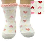 Heart Pattern Newborn Socks 