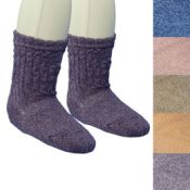 雜色調寬羅紋編織鬆筒襪