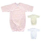 Circular-Rib Polka-Dot Pattern Baby Coverall, Cotton, Made in Japan