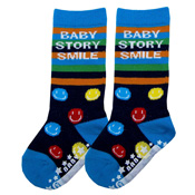 Smile Stripe High Socks (Made in Japan)