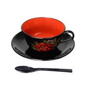 Yakumonuri Lacquerware, Tea Cup (Peony) 1 Cup